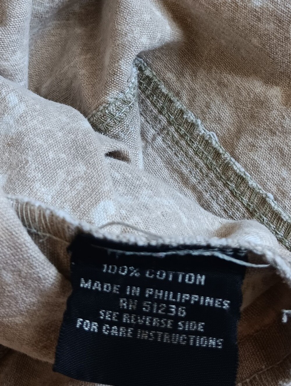 VTG Andy Johns Beige Marble Cotton Snap Up Denim Trench, Jacket Womens Medium - Picture 9 of 12
